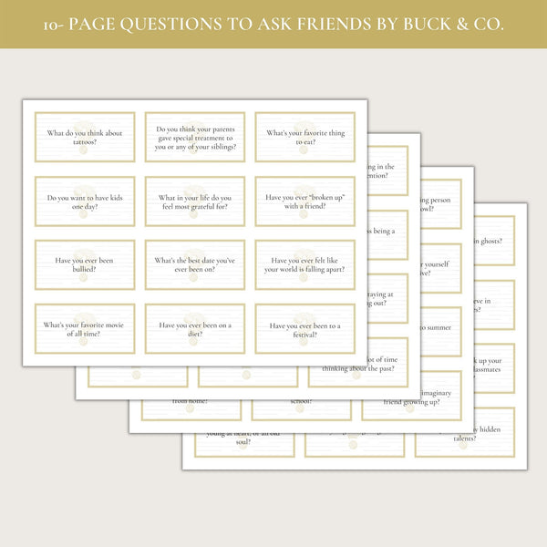 Questions To Ask Friends (Printable)