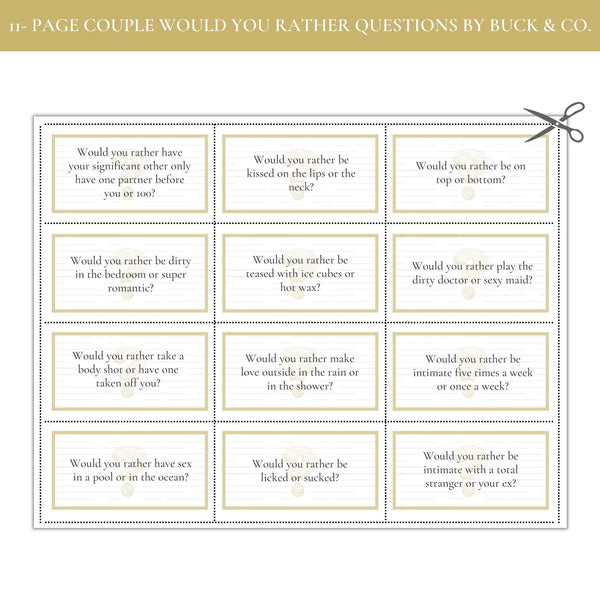 Couple Would You Rather Questions (Printable)