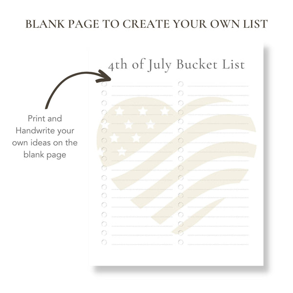 4th of July Bucket List (Printable)