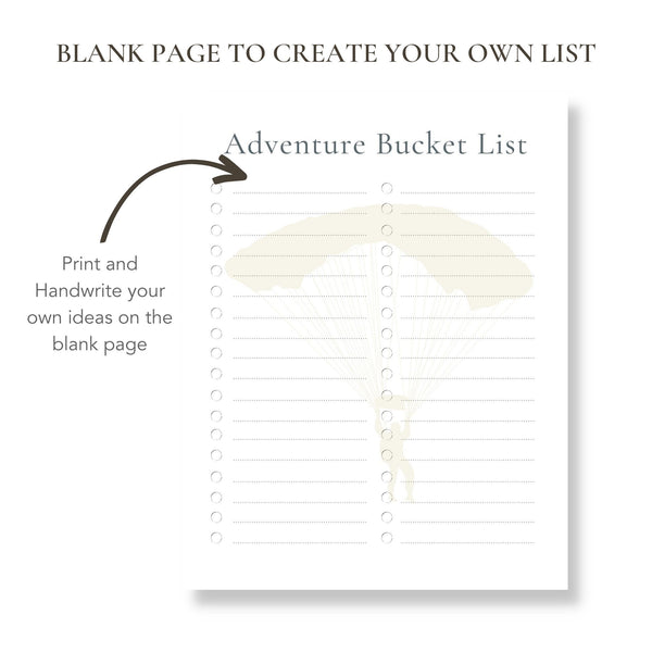 Adventure Bucket List (Printable)