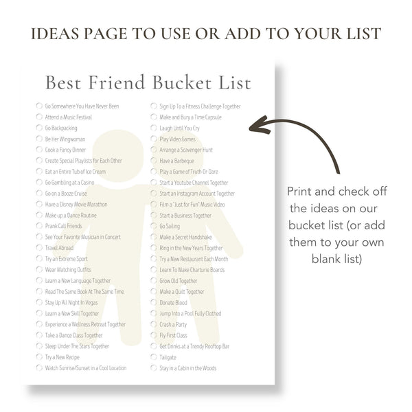 Best Friend Bucket List (Printable)