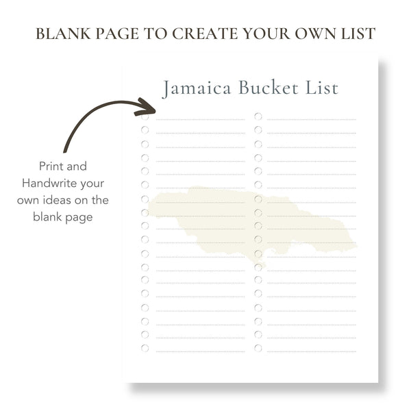 Jamaica Bucket List (Printable)