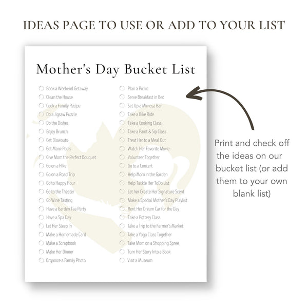 Mother's Day Bucket List (Printable)