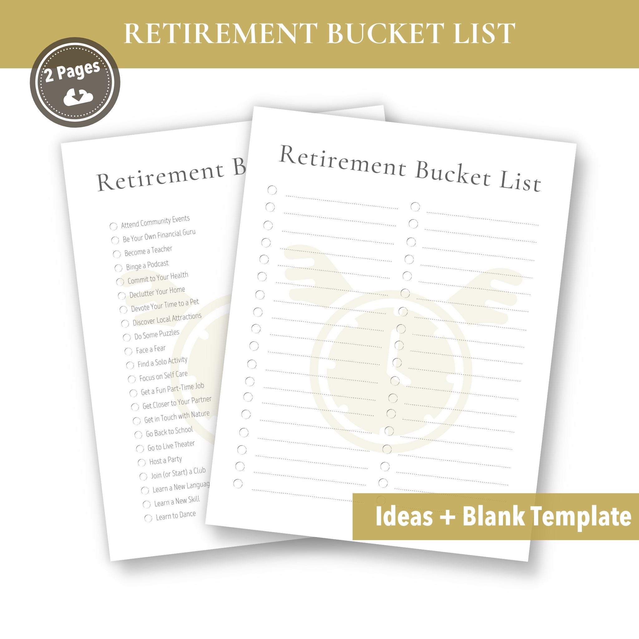 Bucket List Rentner Printable Retirement Bucket List (Blank Template Included!) – buck & co.