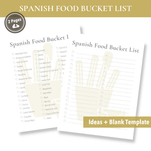 Spanish Food Bucket List (Printable)