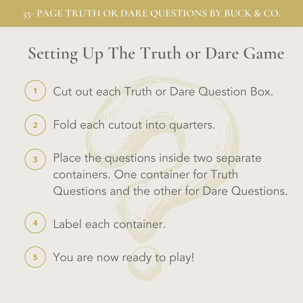 Printable Truth Or Dare Questions – buck & co. Printable Truth Or Dare Questions – buck & co.