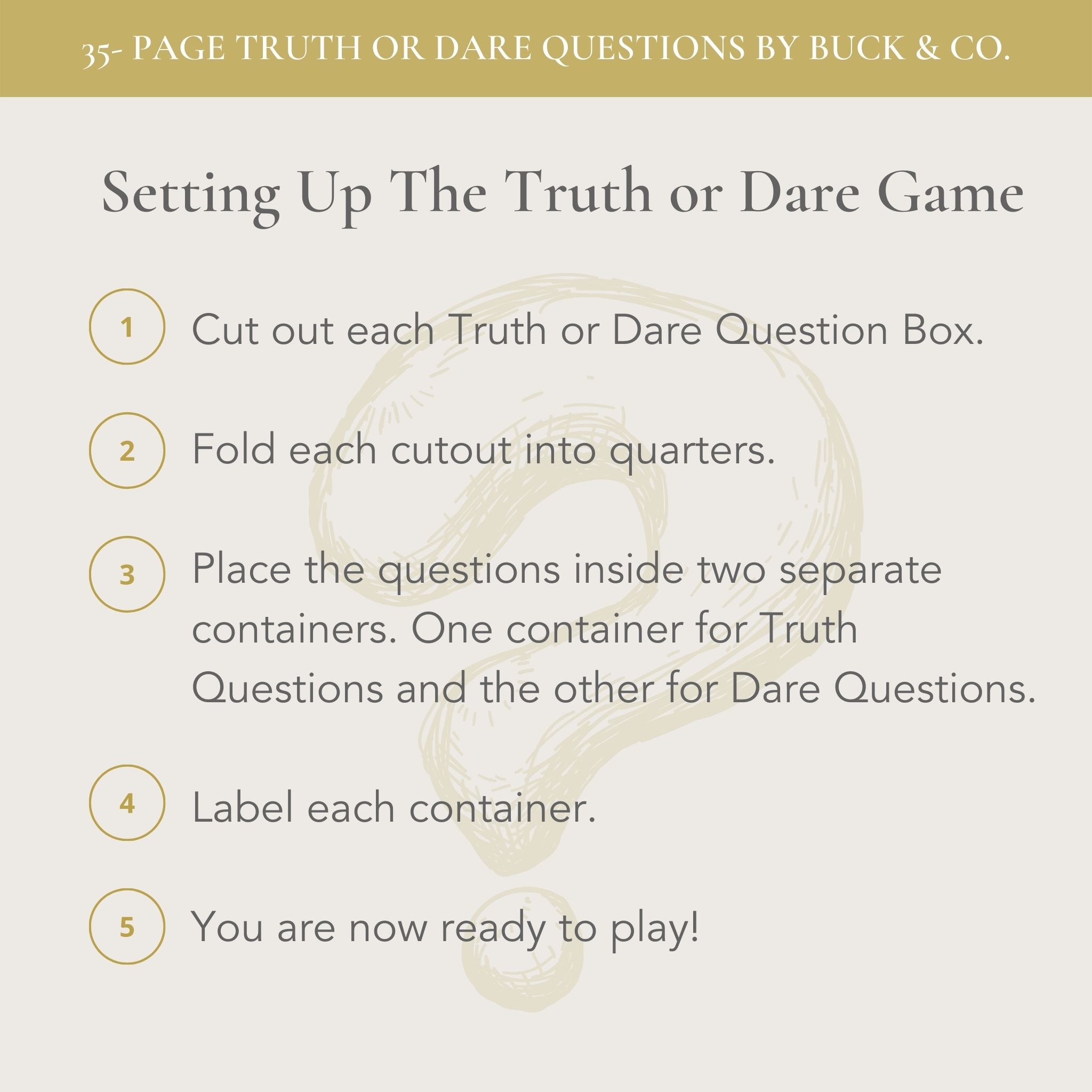 Printable Truth Or Dare Questions – buck & co.