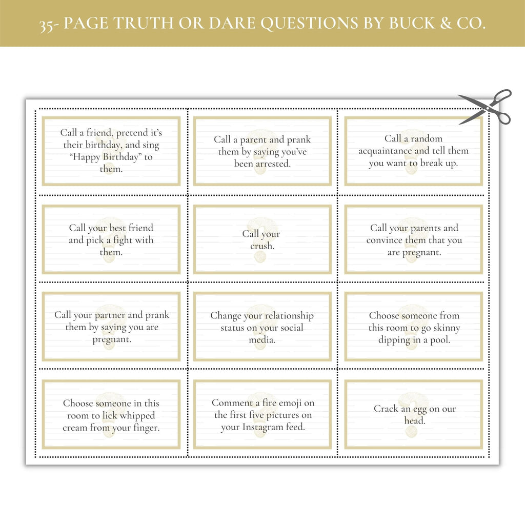 Dare Question Box Printable Truth Or Dare Questions – buck & co.